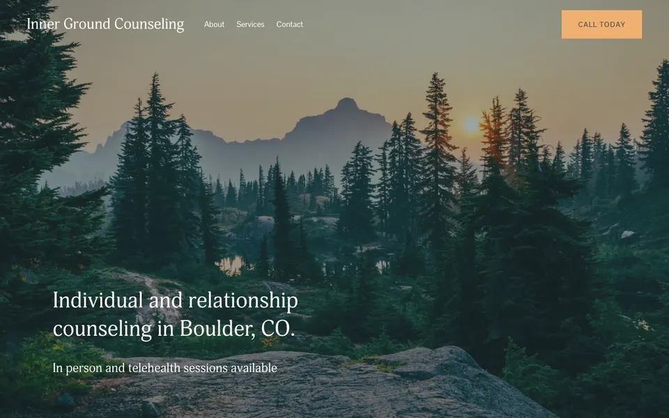 Inner Ground Counseling's home page on Squarespace
